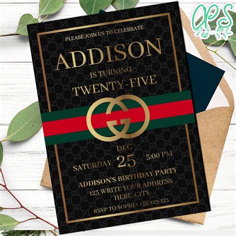 gucci themed invitations.